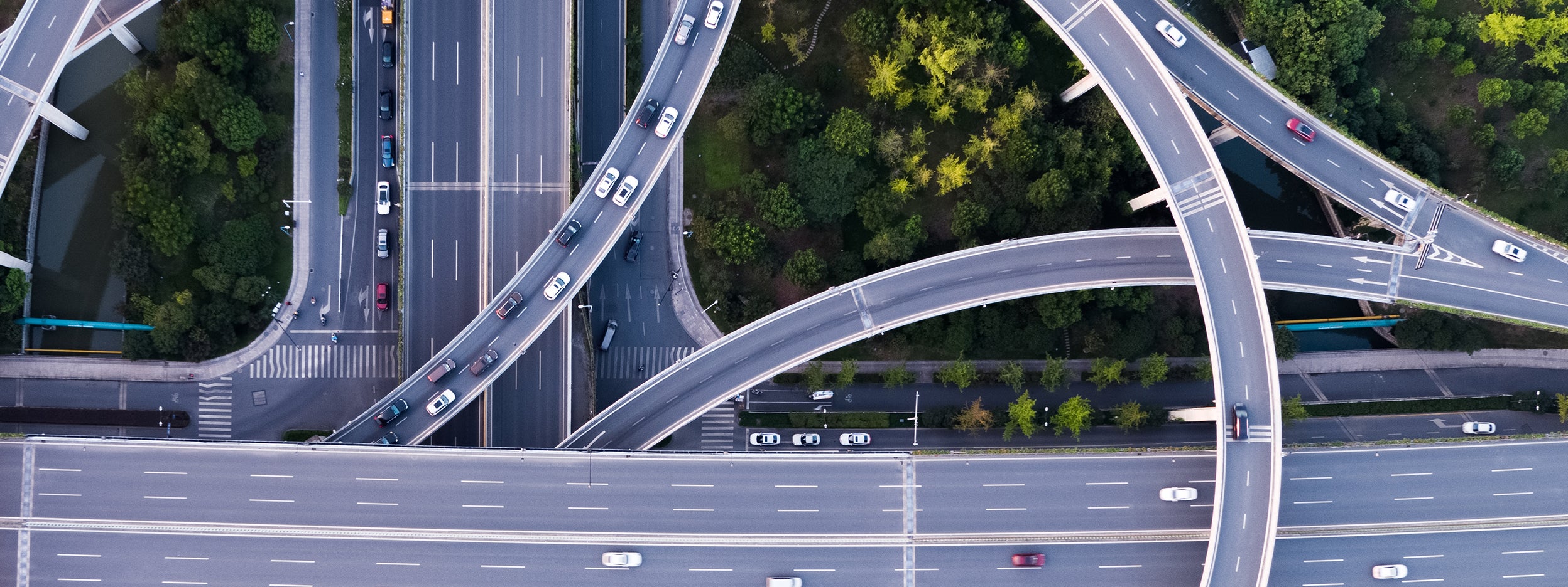 Drone view of roads