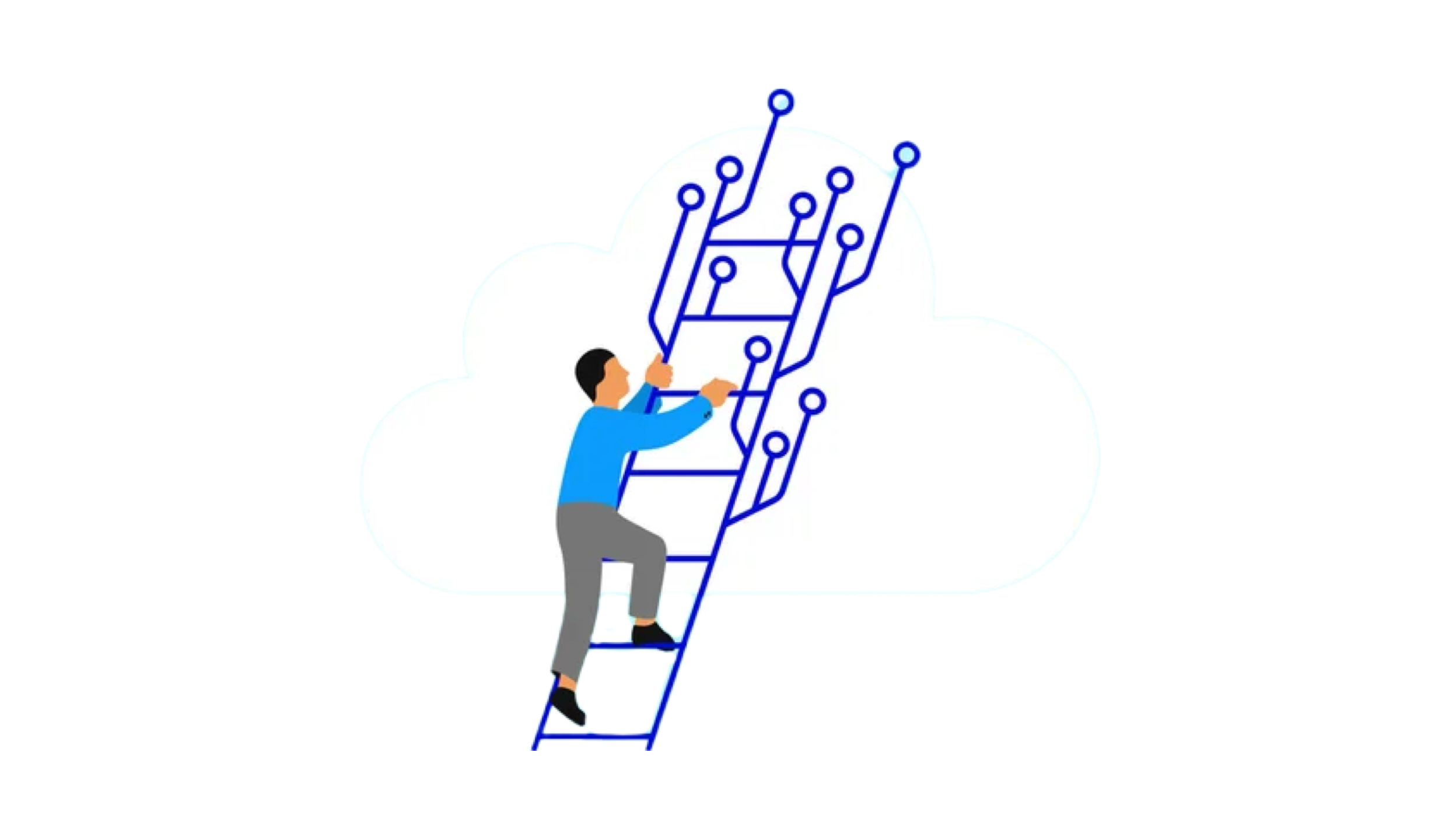 A man climbing a ladder