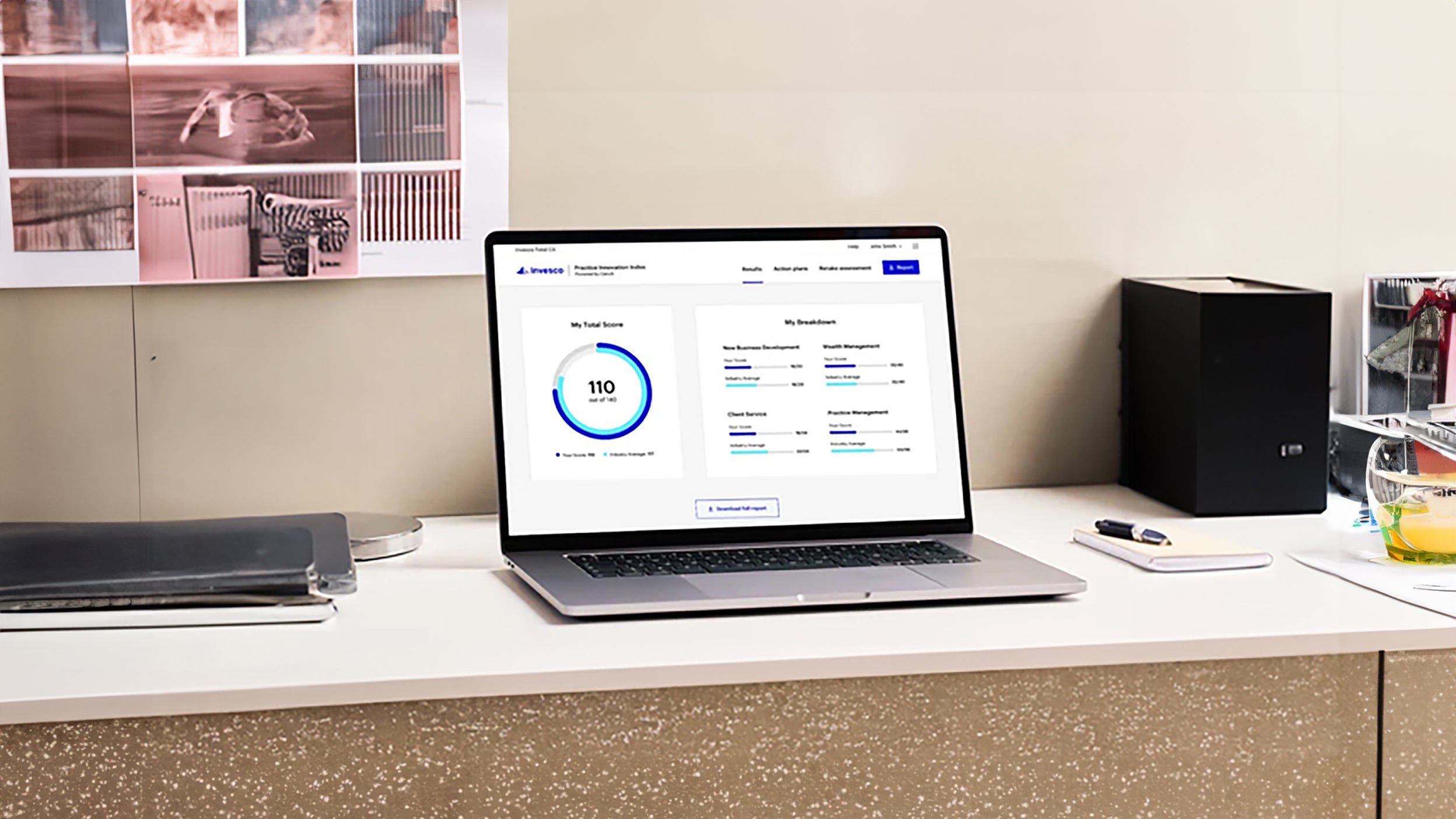 charts laptop screen