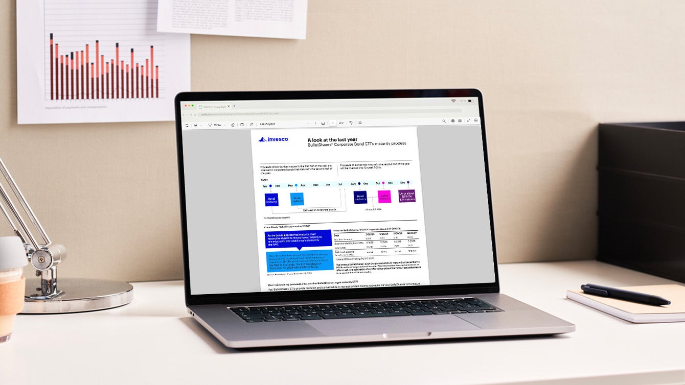 Laptop on desk displaying a report