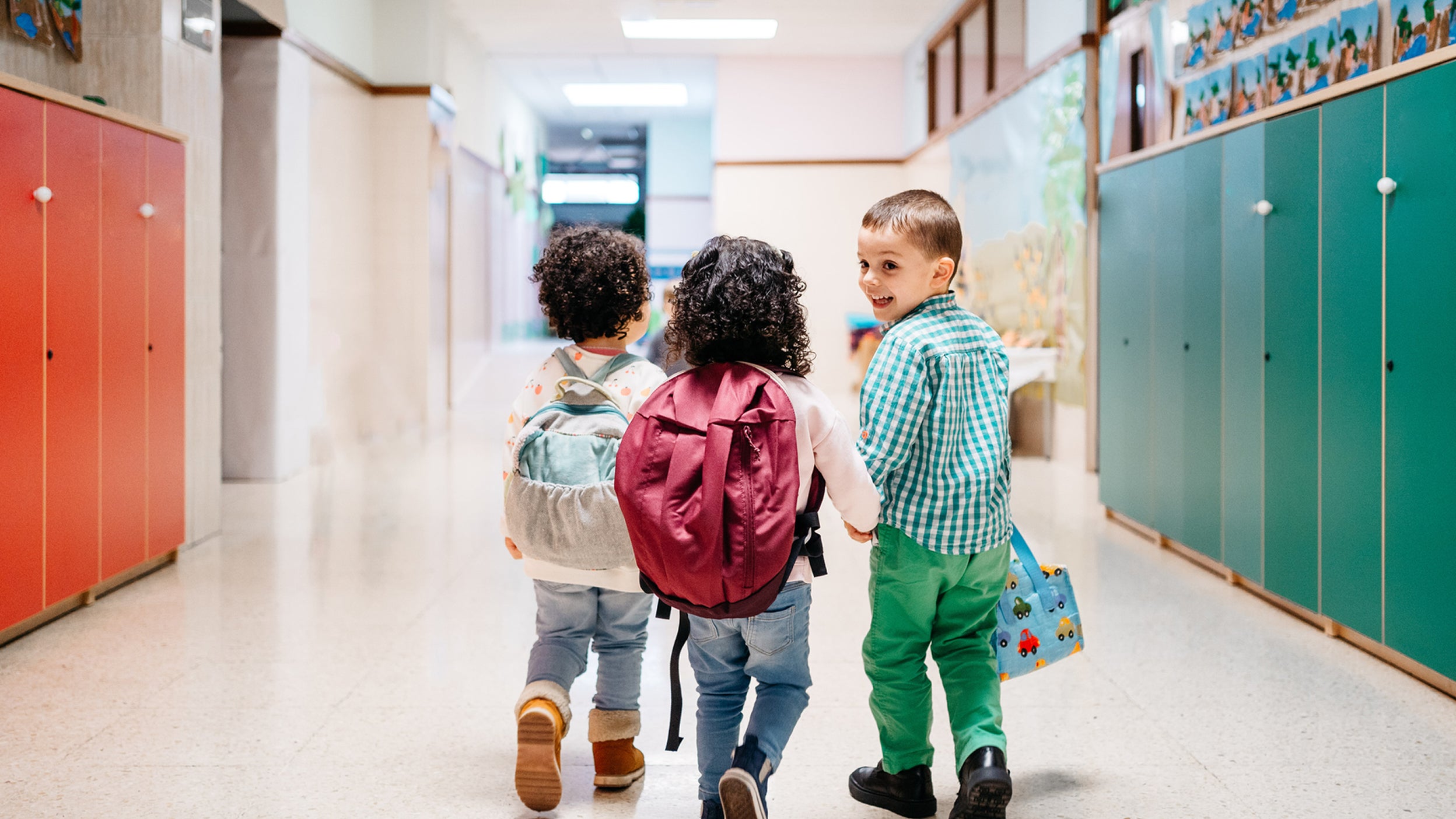 Three friends at school