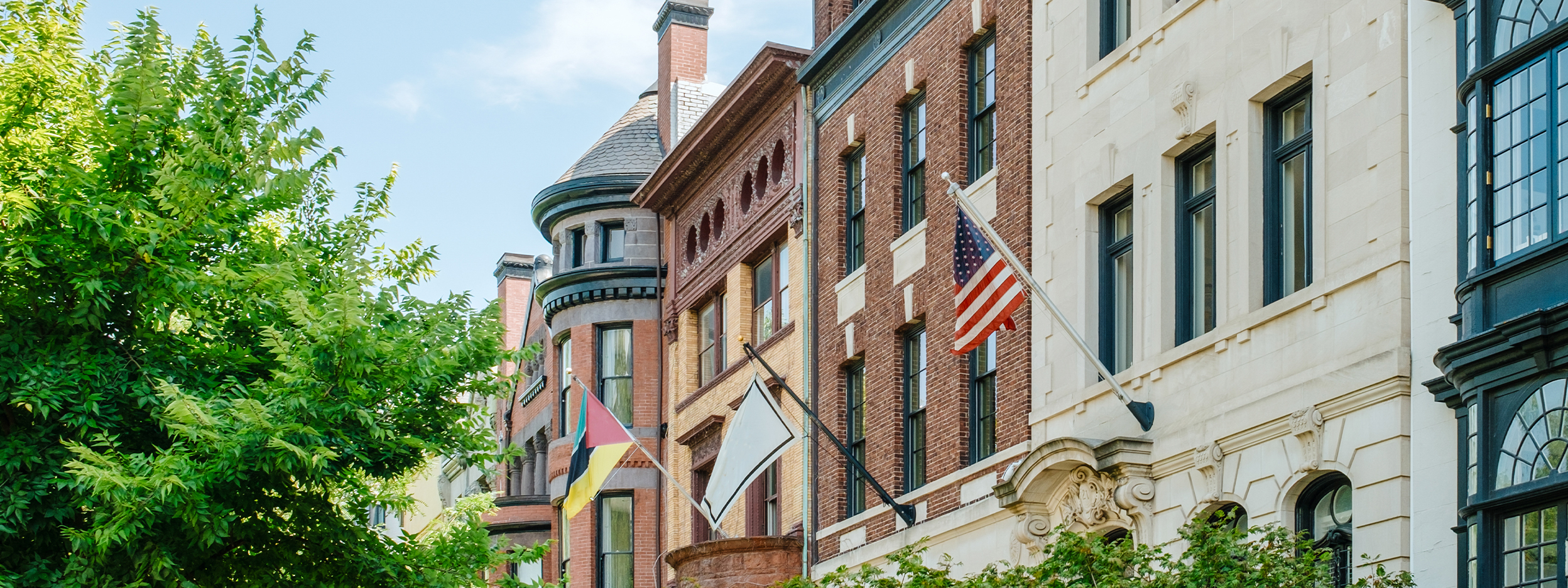 Rowhouses in Dupont Circle neighborhood in Washington, DC
