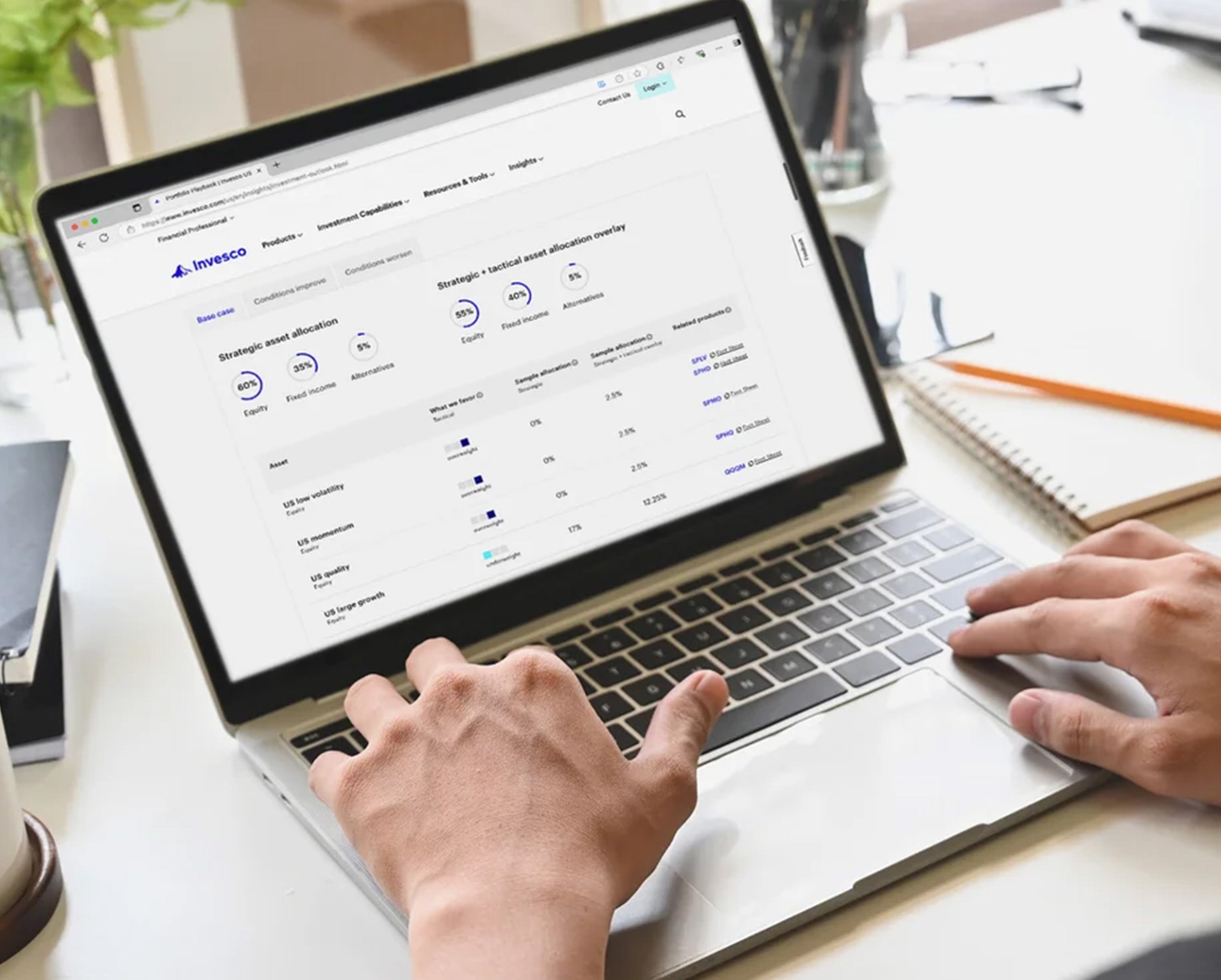 Portfolio playbook on laptop screen