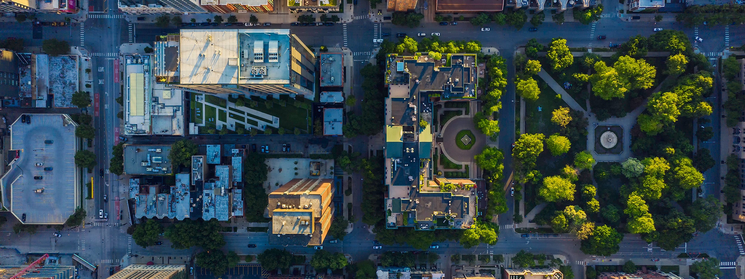 Aerial view of buildings
