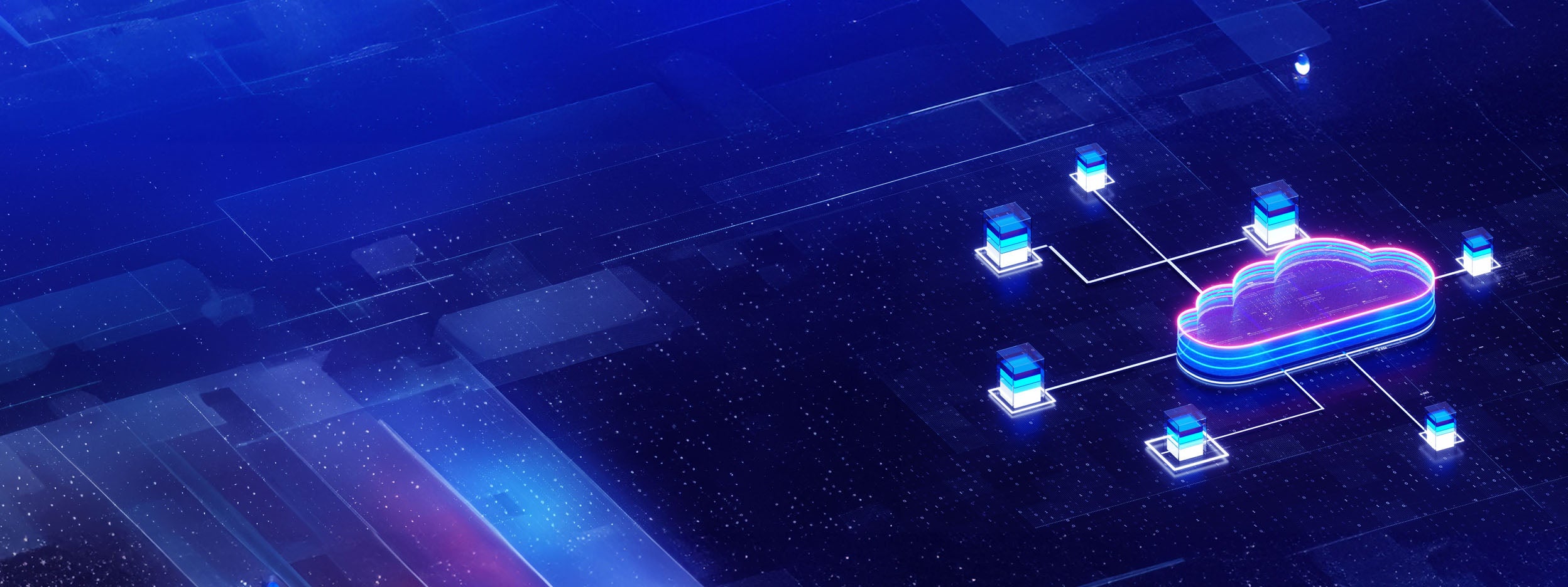 Graphic of a techno cloud