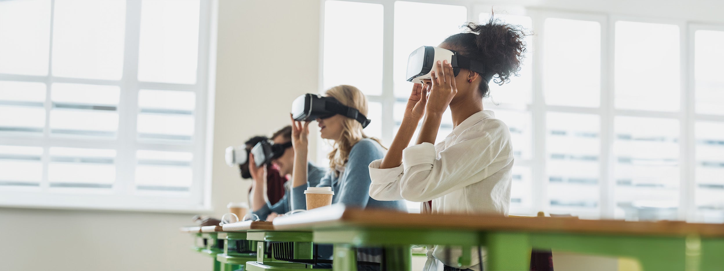 People using virtual reality sets