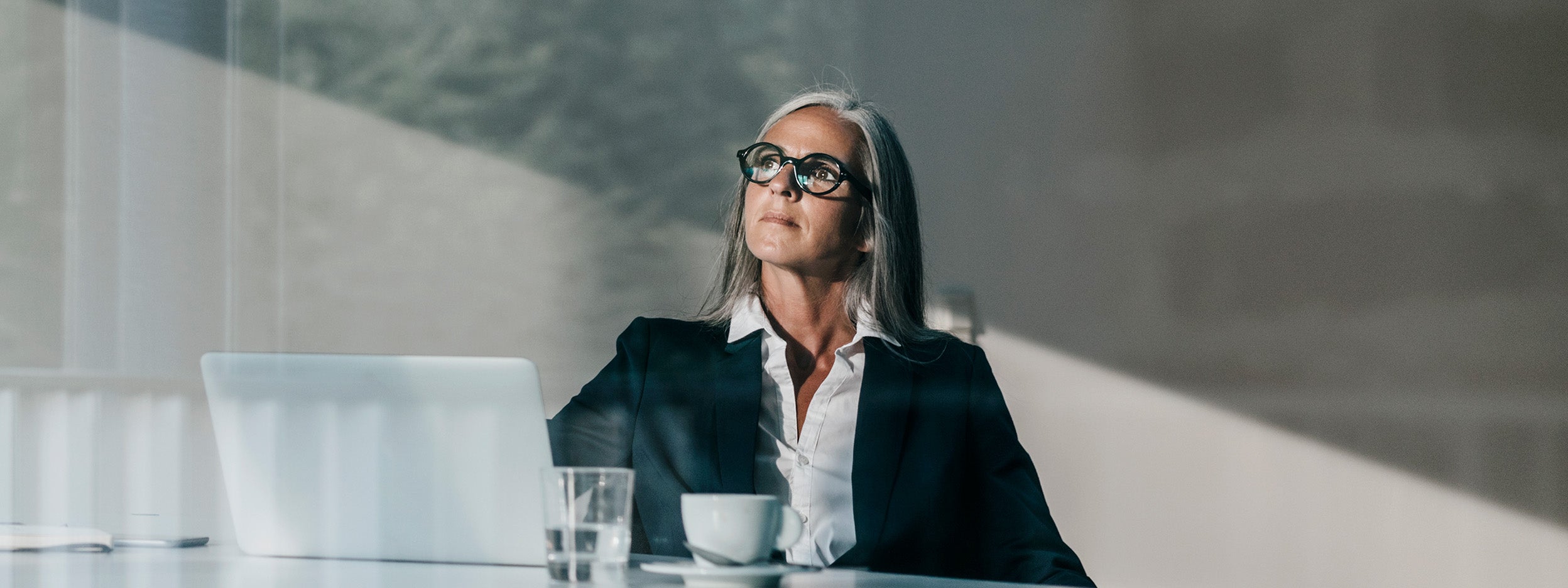 A woman sitting in the meeting room
