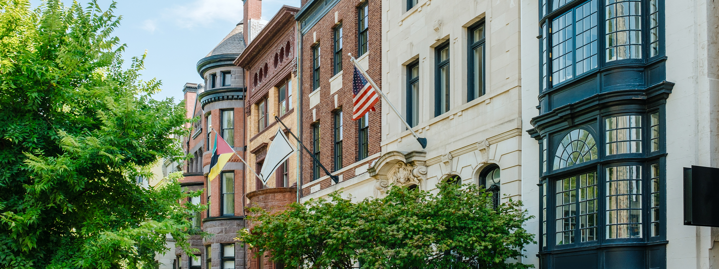 Rowhouses in Dupont Circle neighborhood in Washington, DC