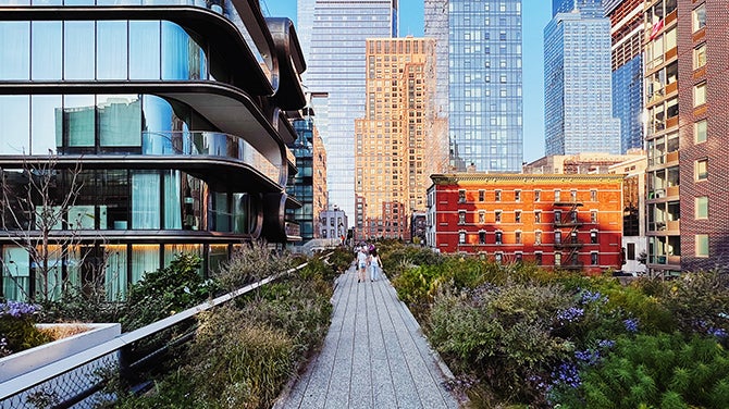 Pathway through a city