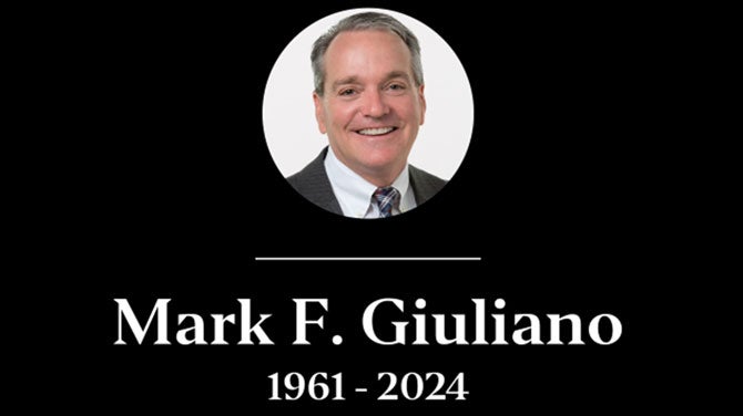 Announces the Passing of Chief Administrative Officer Mark F. Giuliano