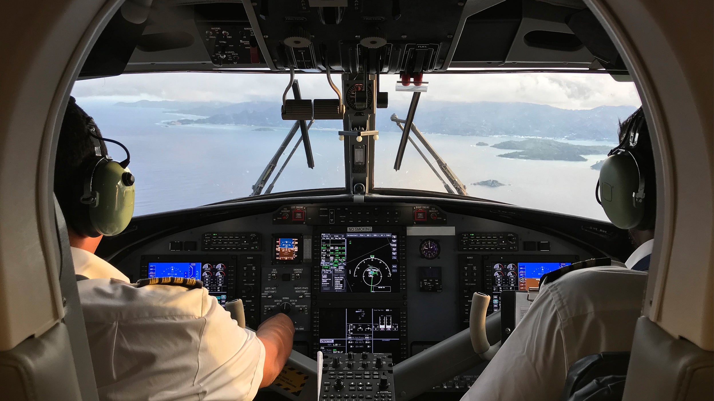 View of airplane cockpit