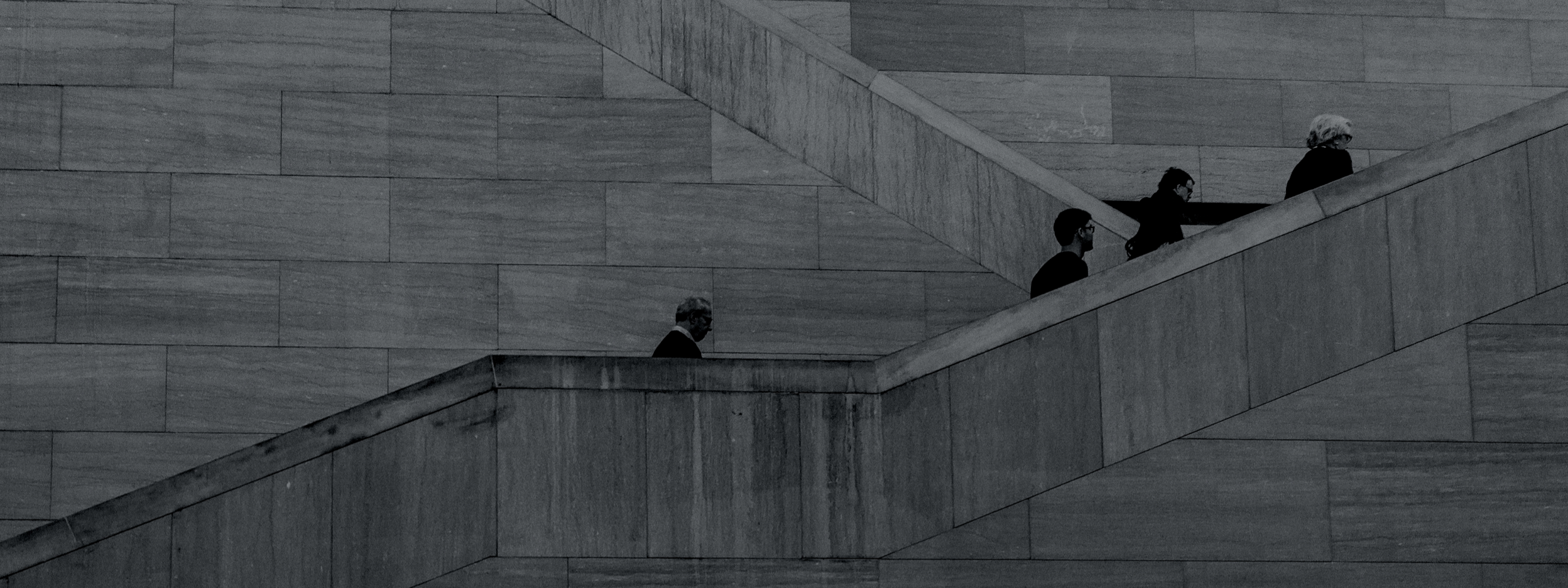 People climbing steps